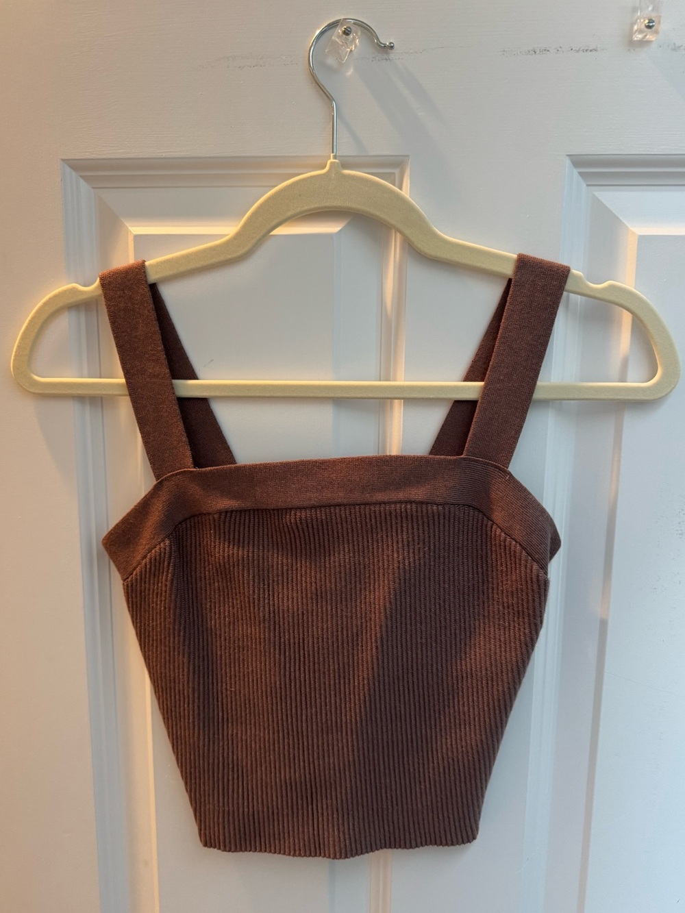 Abercrombie & Fitch Brown Ribbed Square-Neck Tank